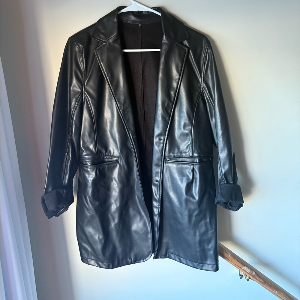 Women's Black Faux Leather Jacket